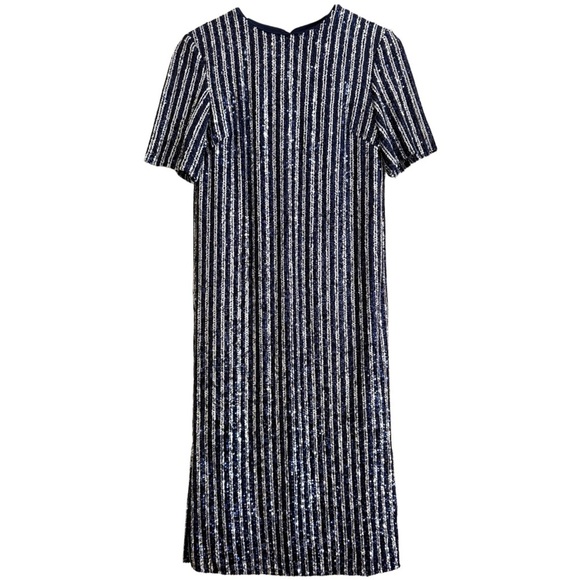 ANTHROPOLOGIE Flat White Sequins Bling Cocktail Party A-Line Dress Size XXS NWT - Picture 3 of 13